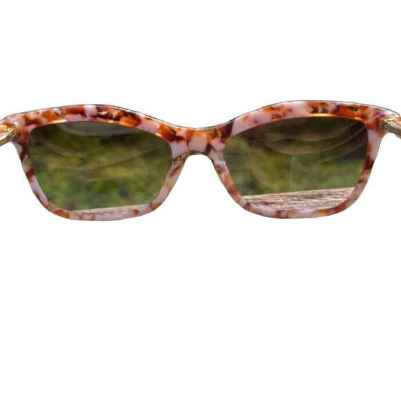 Prada Sunglasses Spotted Brown Pink Tortoise Shell Cat Eye VPR 17P Size 52-18 - Picture 4 of 14